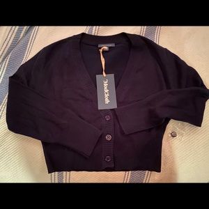 ModCloth navy blue cropped cardigan.